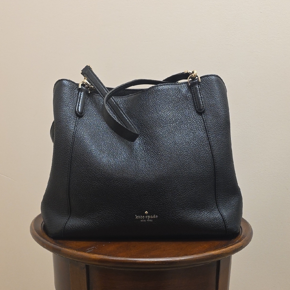 kate spade Black Pebbled Leather Shoulder Bag